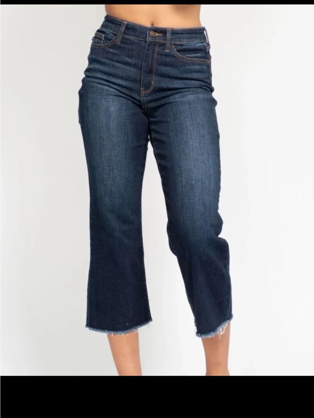 Judy Blue High Waist Wide Leg Crop Denim Jeans 82517 size 9/29 - Picture 7 of 12